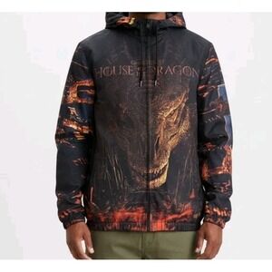 NWOT House of the Dragon Windbreaker Jacket Size XL Members Only HBO Fire Throne